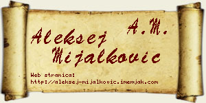 Aleksej Mijalković vizit kartica